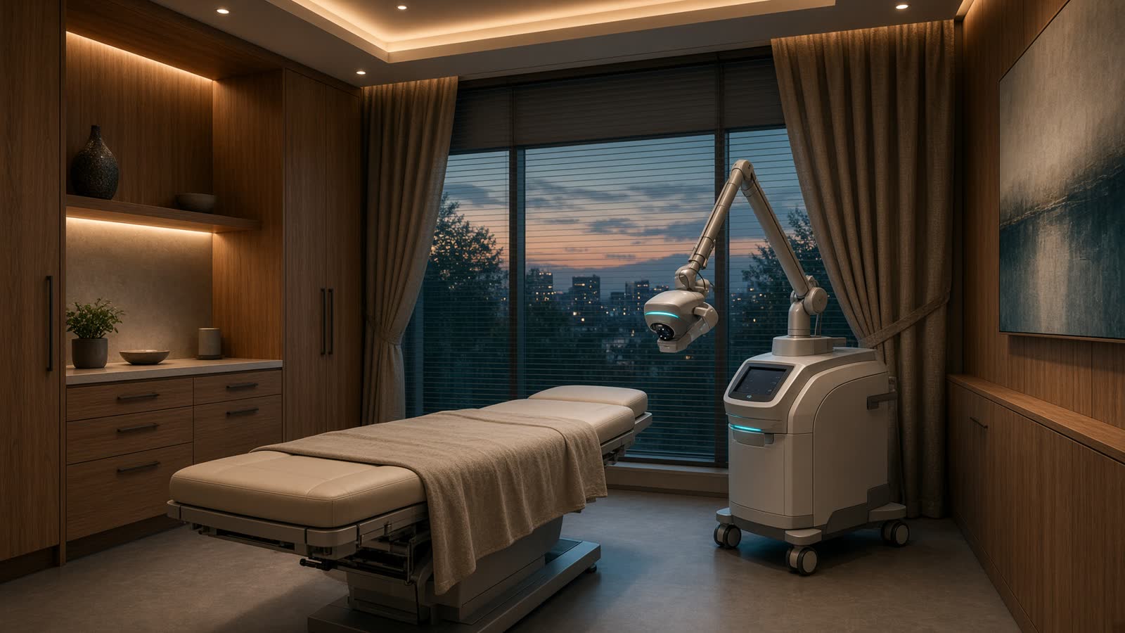 Sala de cirurgia oftalmológica com laser de femtossegundo
